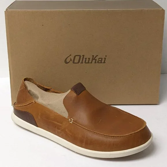 OluKai Shoes Olukai Nalukai Slipon Shoes Brown Leather Mens